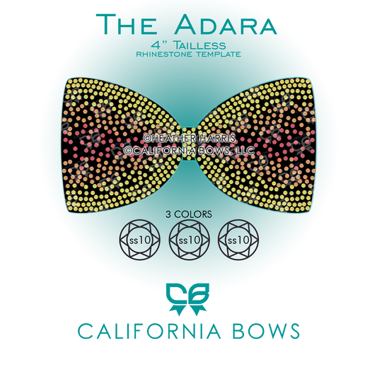 Adara 4" Tailless Bow Rhinestone Template Download
