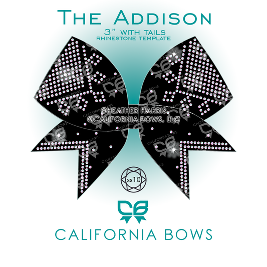 Addison 3" Bow Rhinestone Template Download