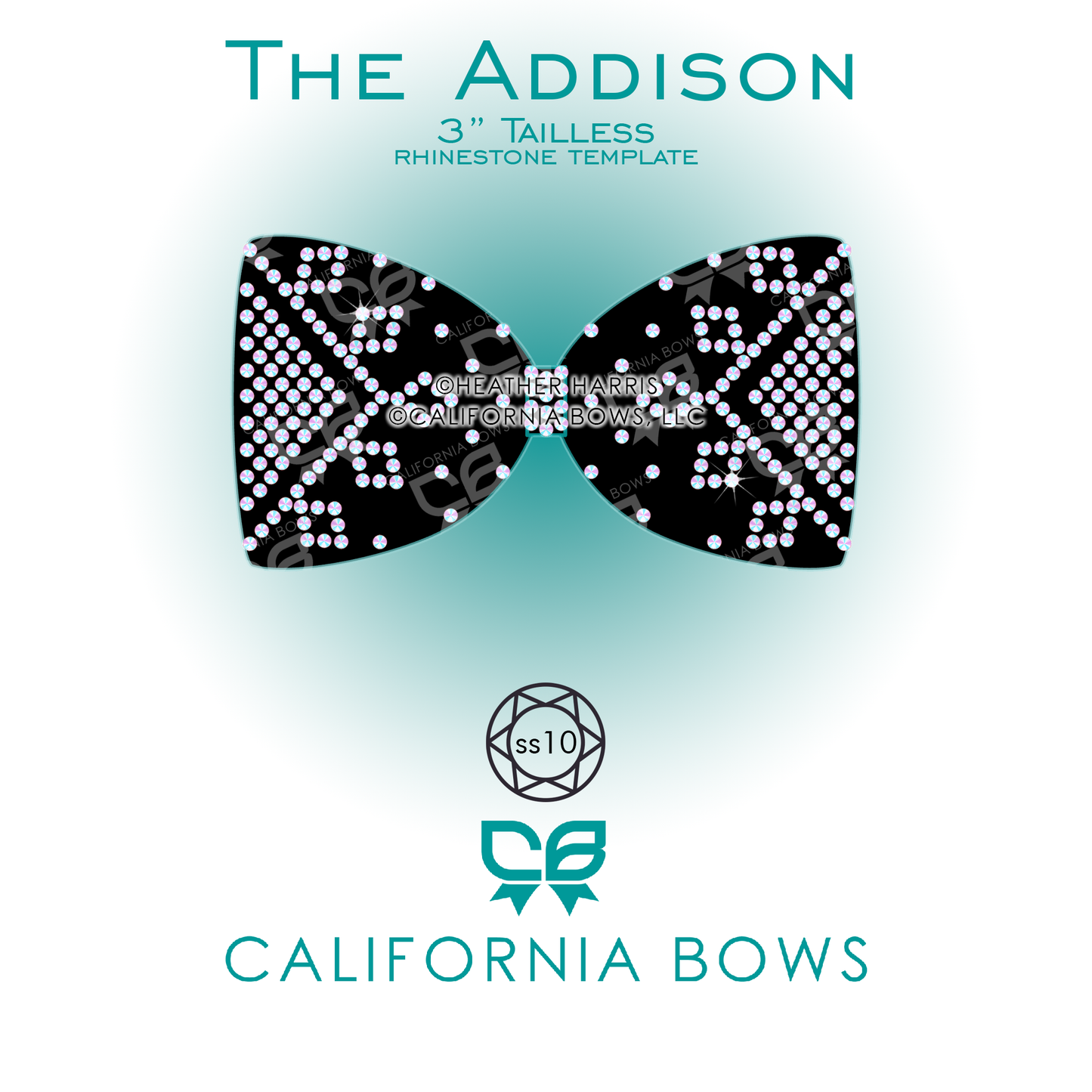 Abigail 3"Tailless Bow Rhinestone Template Download