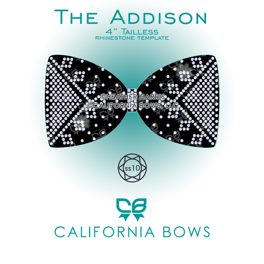 Addison 4" Tailless Bow Rhinestone Template Download