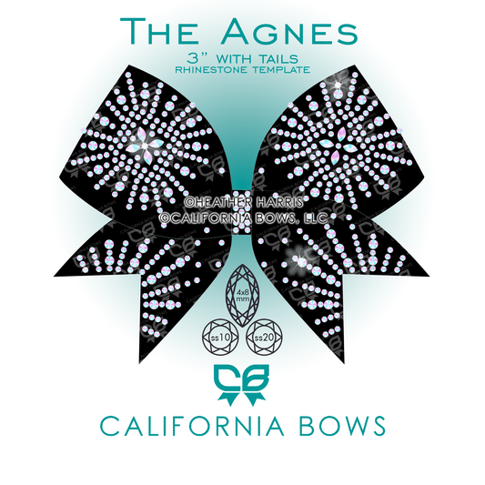 Agnes 3" Bow Rhinestone Template Download