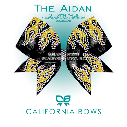 Aidan 3" Bow Rhinestone & Vinyl Template Download