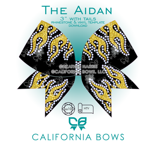 Aidan 3" Bow Rhinestone & Vinyl Template Download