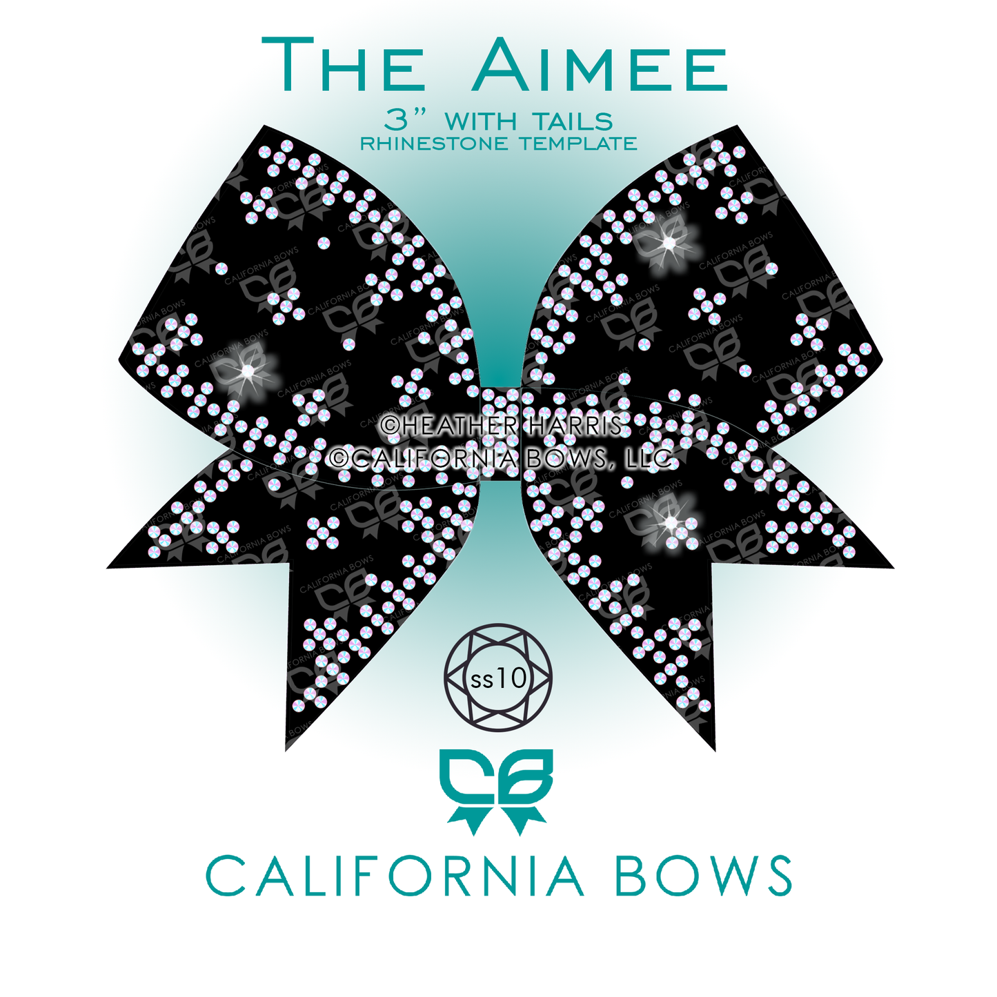 Aimee 3" Bow Rhinestone Template Download