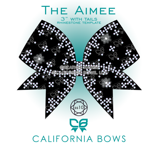 Aimee 3" Bow Rhinestone Template Download