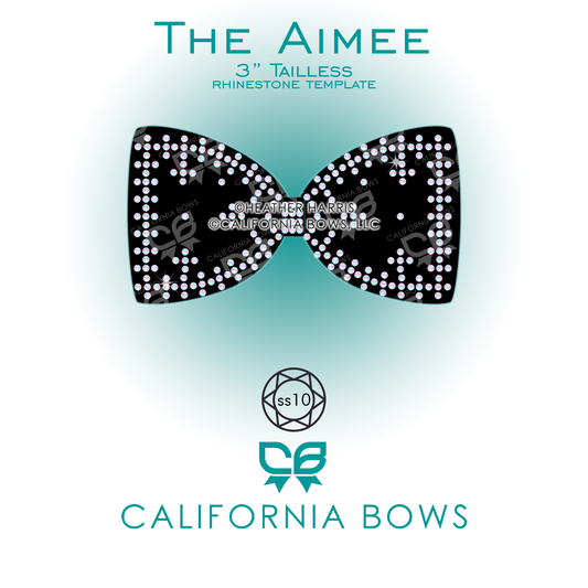 Aimee 3" Tailless Cheer Bow Rhinestone Template Download
