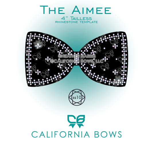Aimee 4" Tailless Bow Rhinestone Template Download