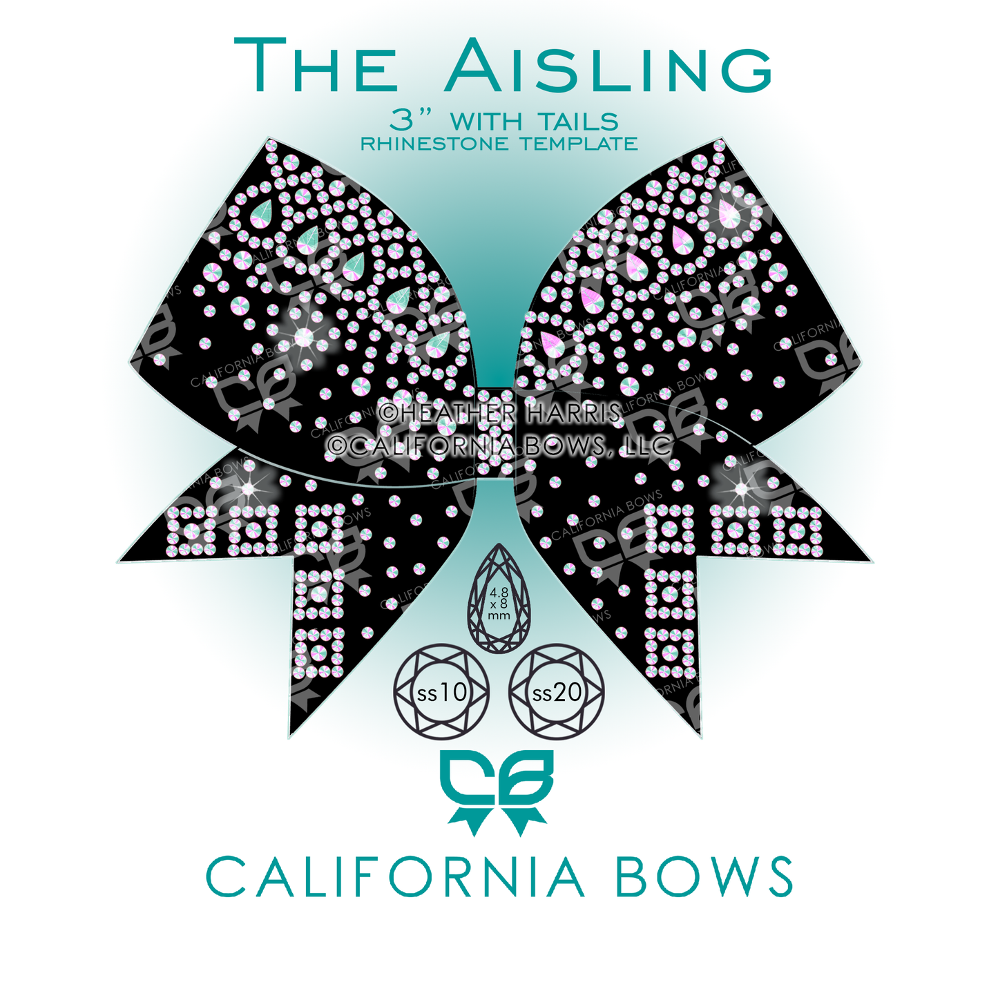 Aisling 3" Bow Rhinestone Template Download