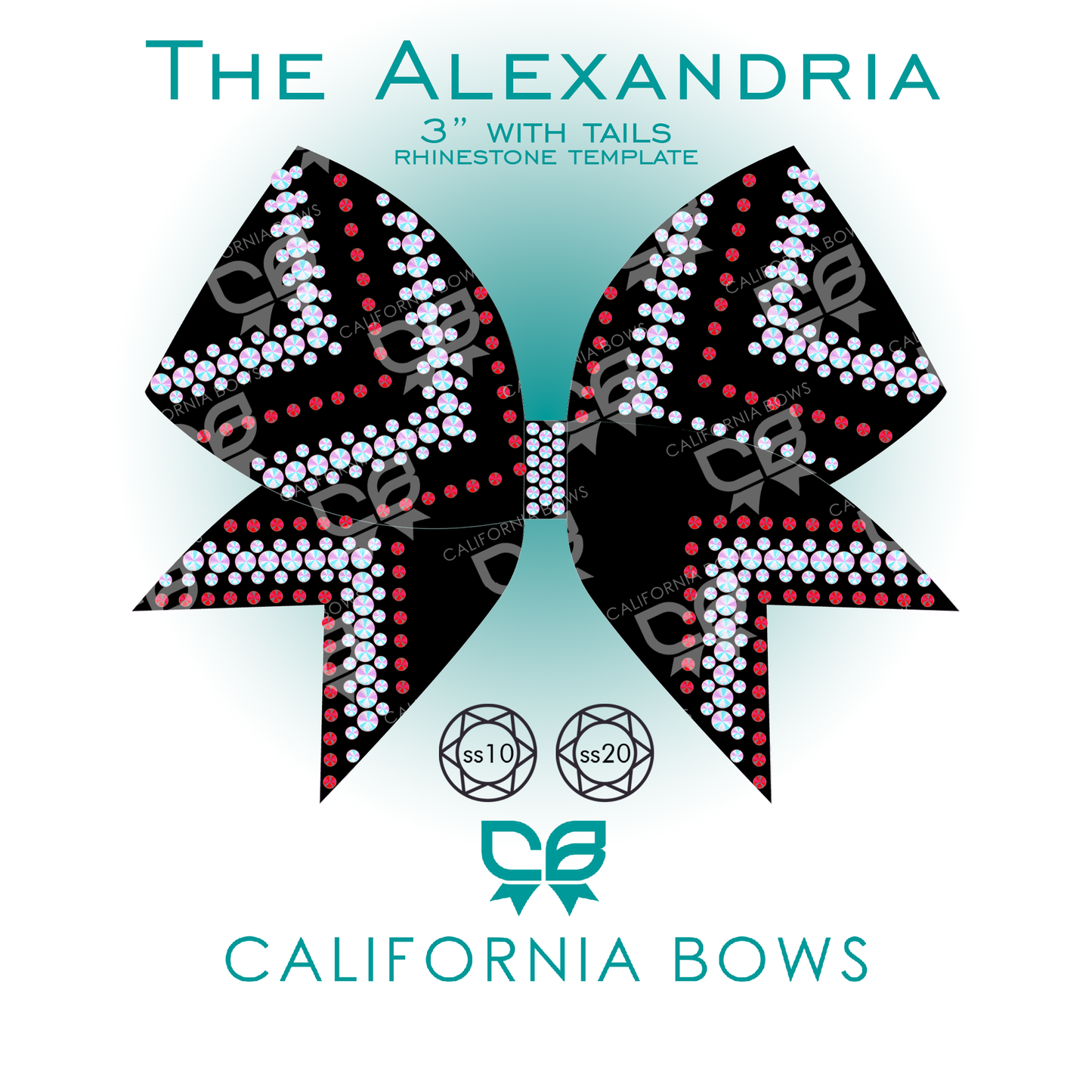 Alexandria 3" Bow Rhinestone Template Download