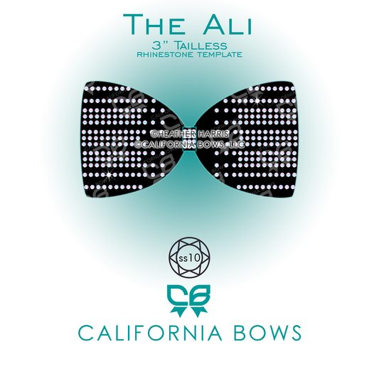 Ali 3" Cheer Bow Rhinestone Template Tailless