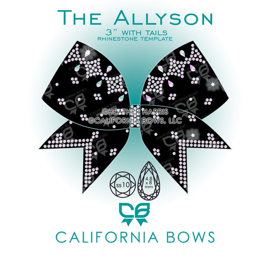 Allyson 3" Bow Rhinestone Template Download