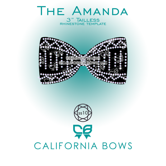 Amanda 3" Tailless Bow Rhinestone Template Download
