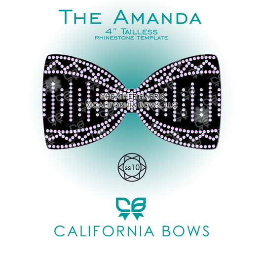 Amanda 4" Tailless Bow Rhinestone Template Download