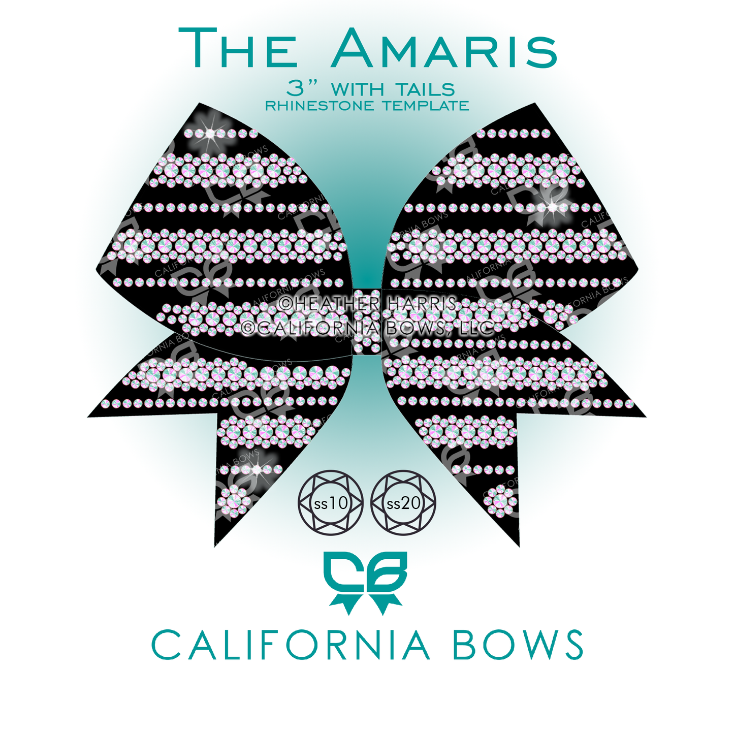 Amaris 3" Bow Rhinestone Template Download