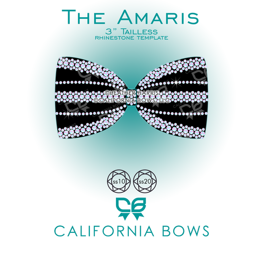 Amaris 3" Tailless Bow Rhinestone Template Download