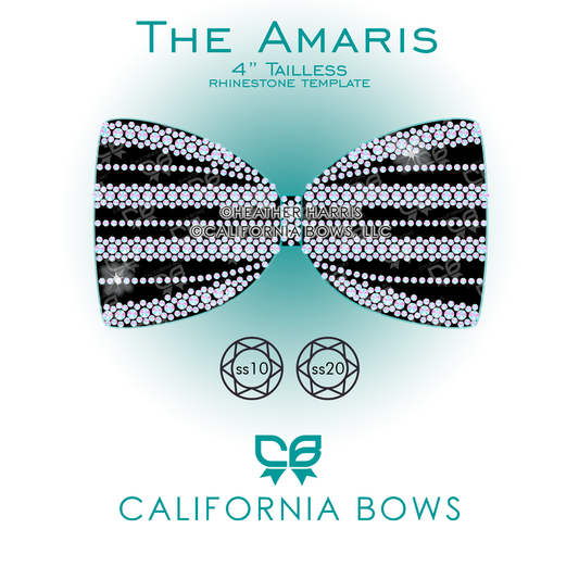 Amaris 4" Tailless Bow Rhinestone Template Download