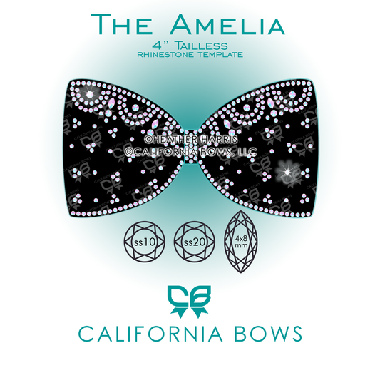 Amelia 4" Tailless Bow Rhinestone Template Download
