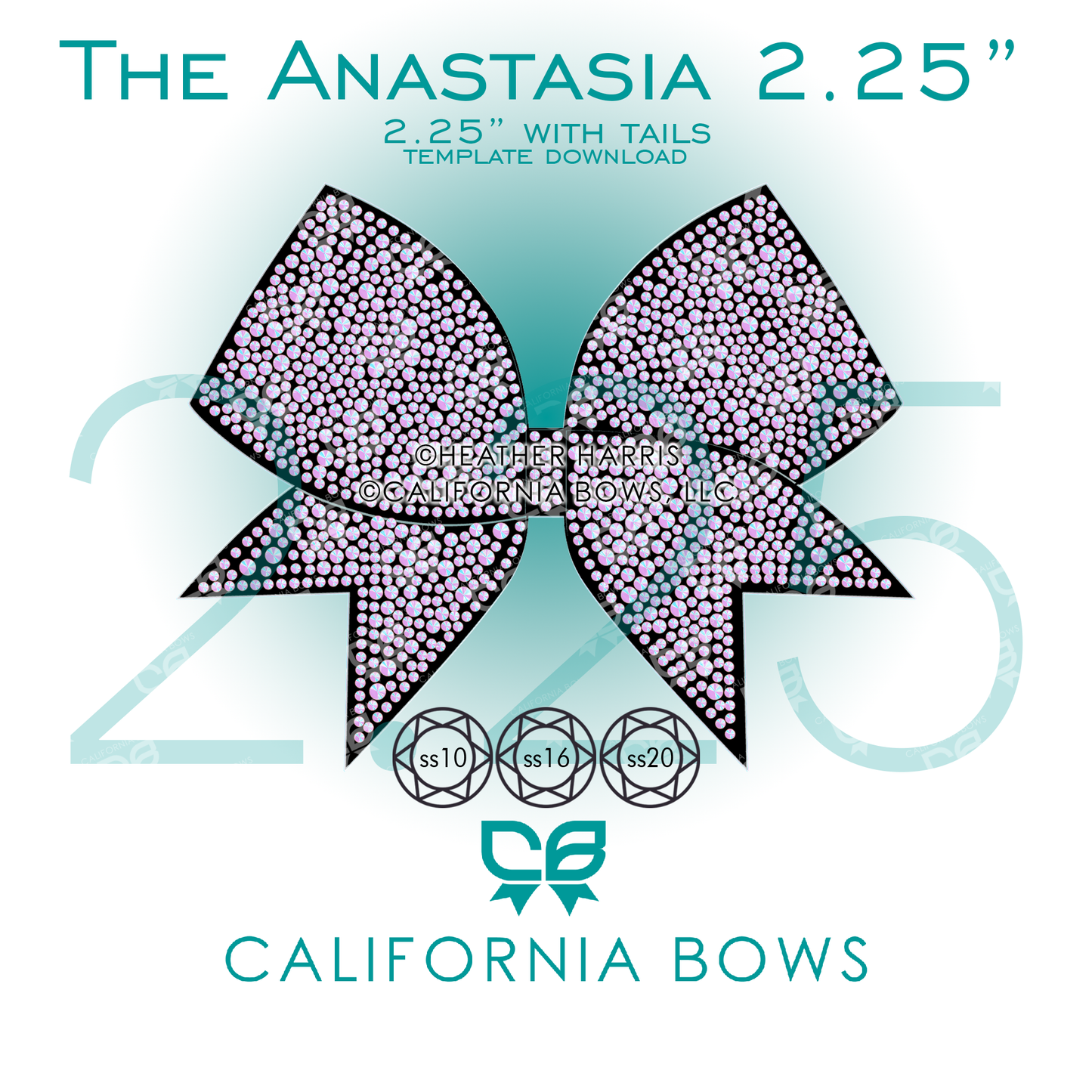 Anastasia 2.25" Bow Rhinestone Template Download