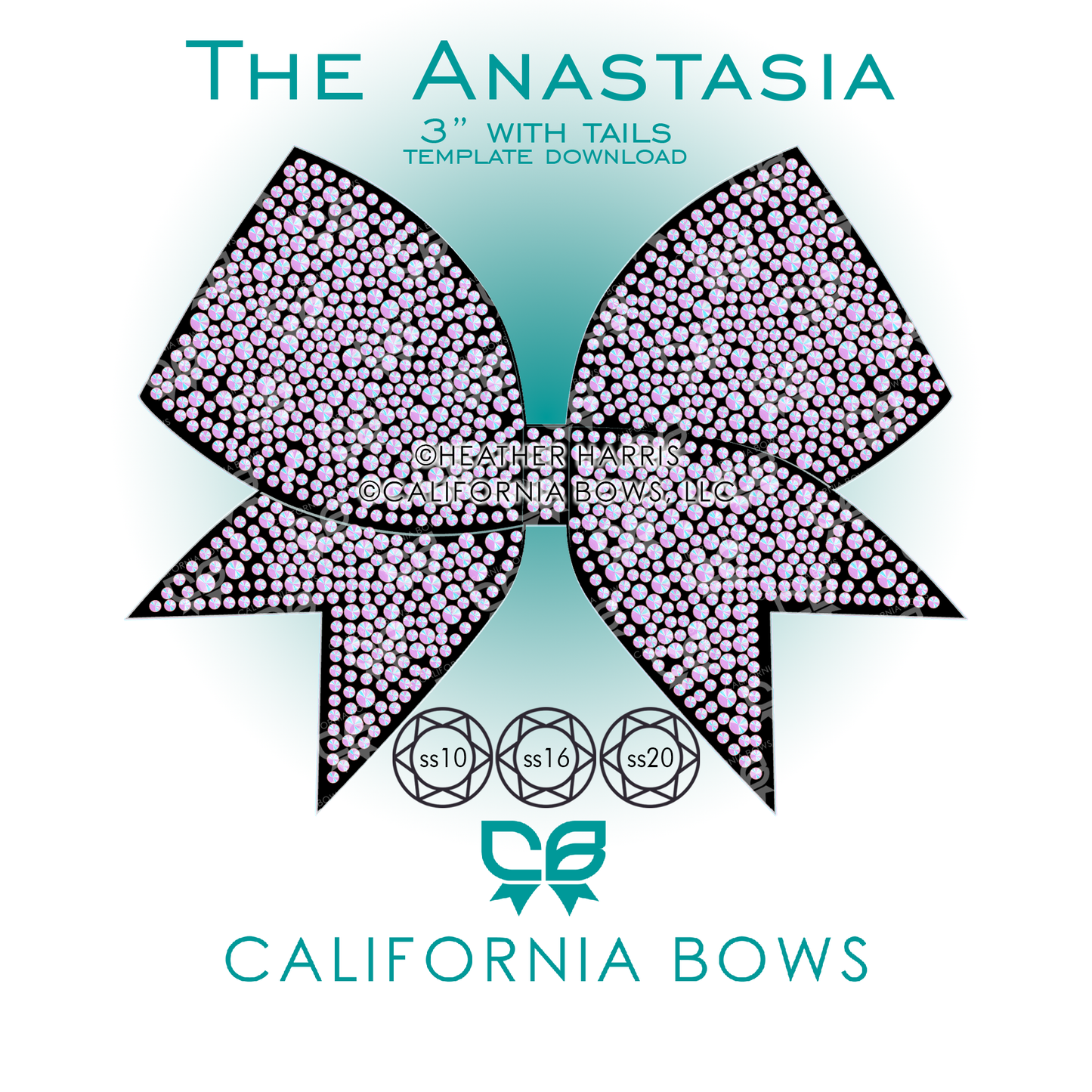 Anastasia 3" Bow Rhinestone Template Download