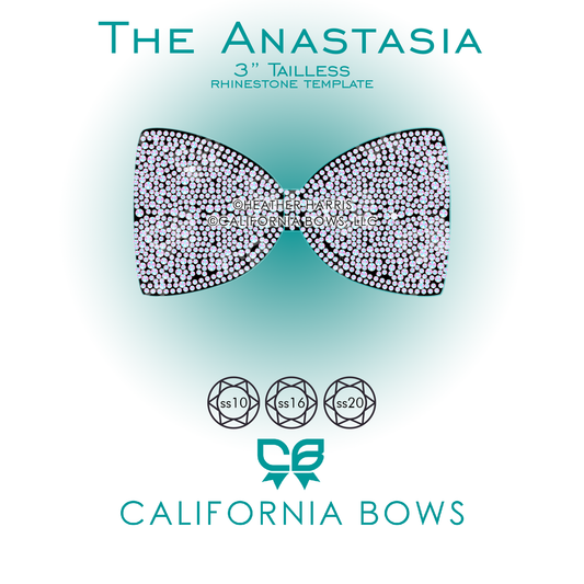 Anastasia 3" Tailless Bow Rhinestone Template Download