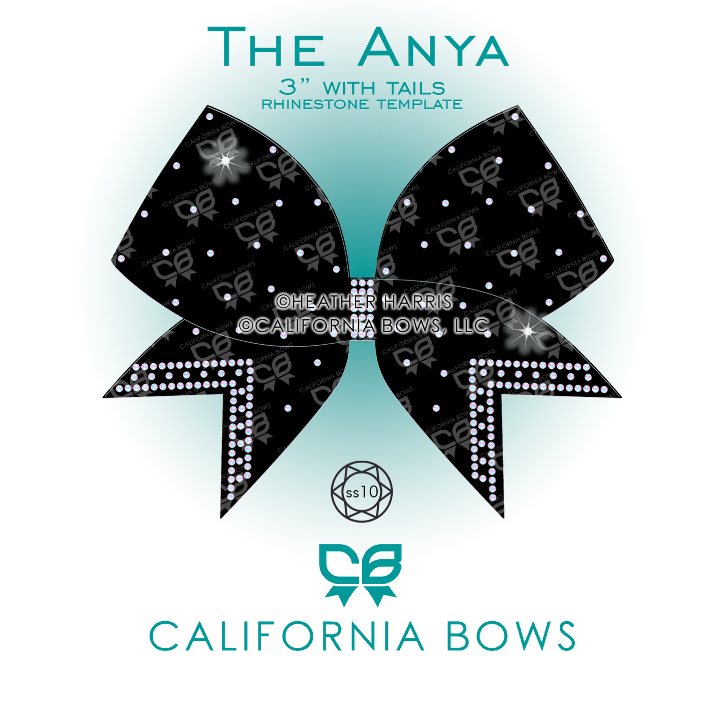 Anya 3"  Bow Rhinestone Template Download
