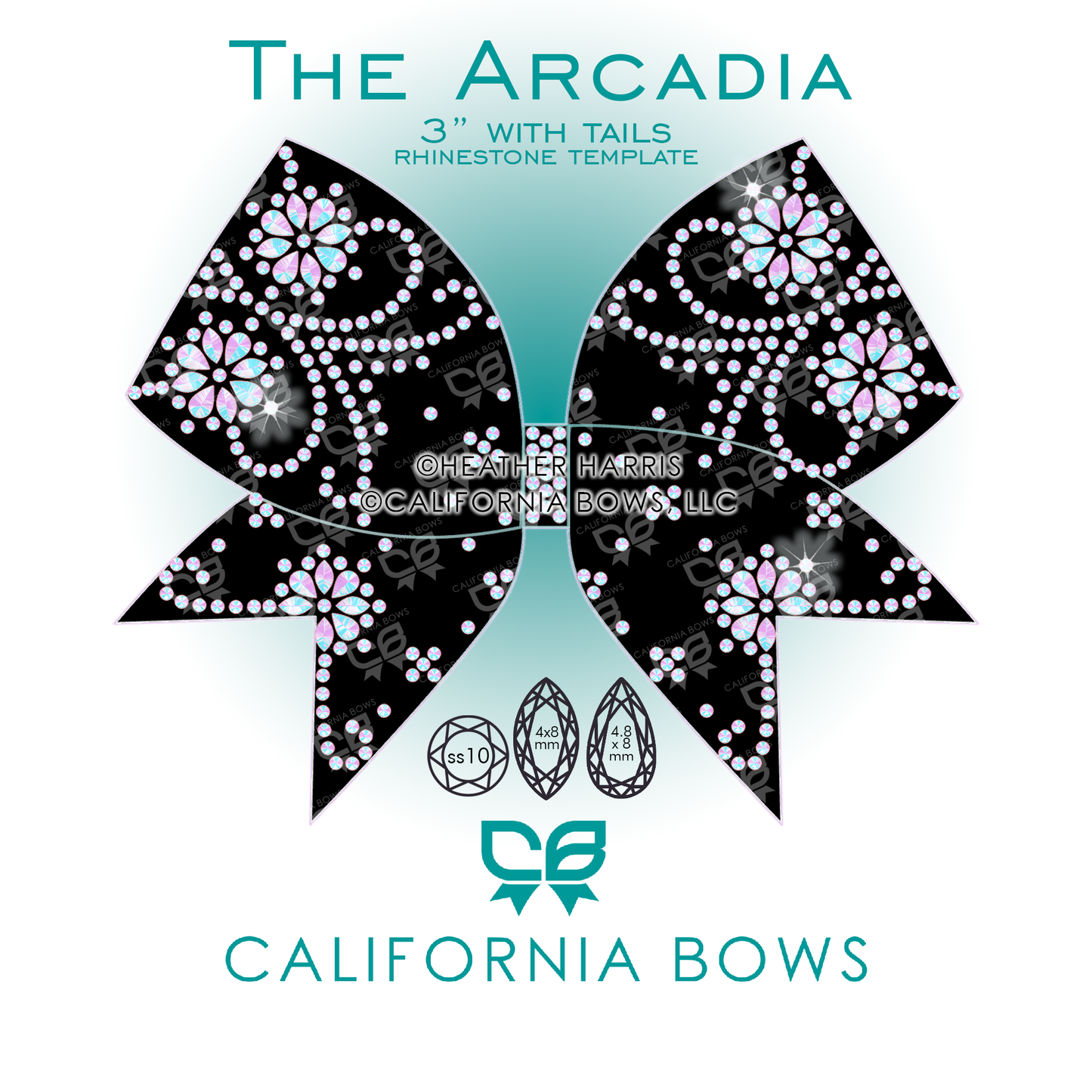Arcadia 3" Bow Rhinestone Template Download
