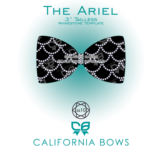 Ariel 3" Tailless Cheer Bow Rhinestone Template Download