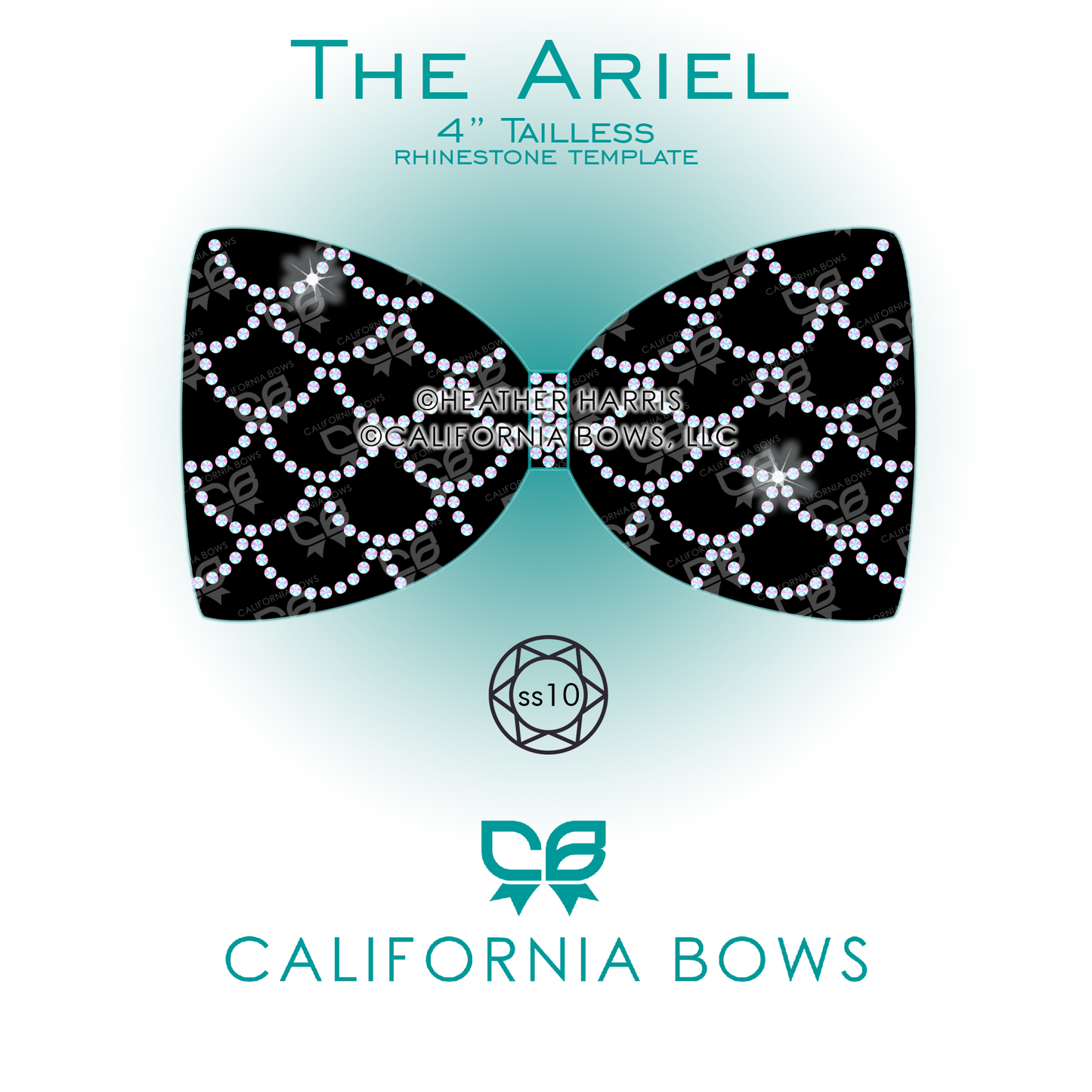 Ariel 4" Tailless Bow Rhinestone Template Download