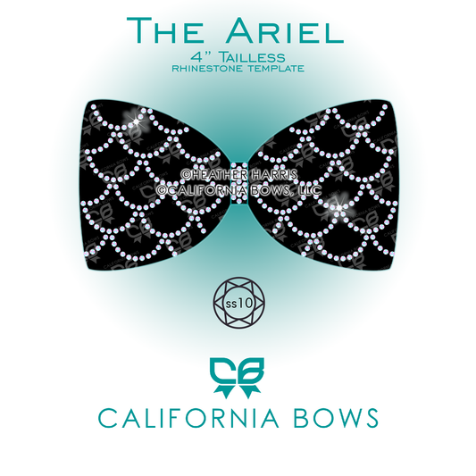 Ariel 4" Tailless Bow Rhinestone Template Download