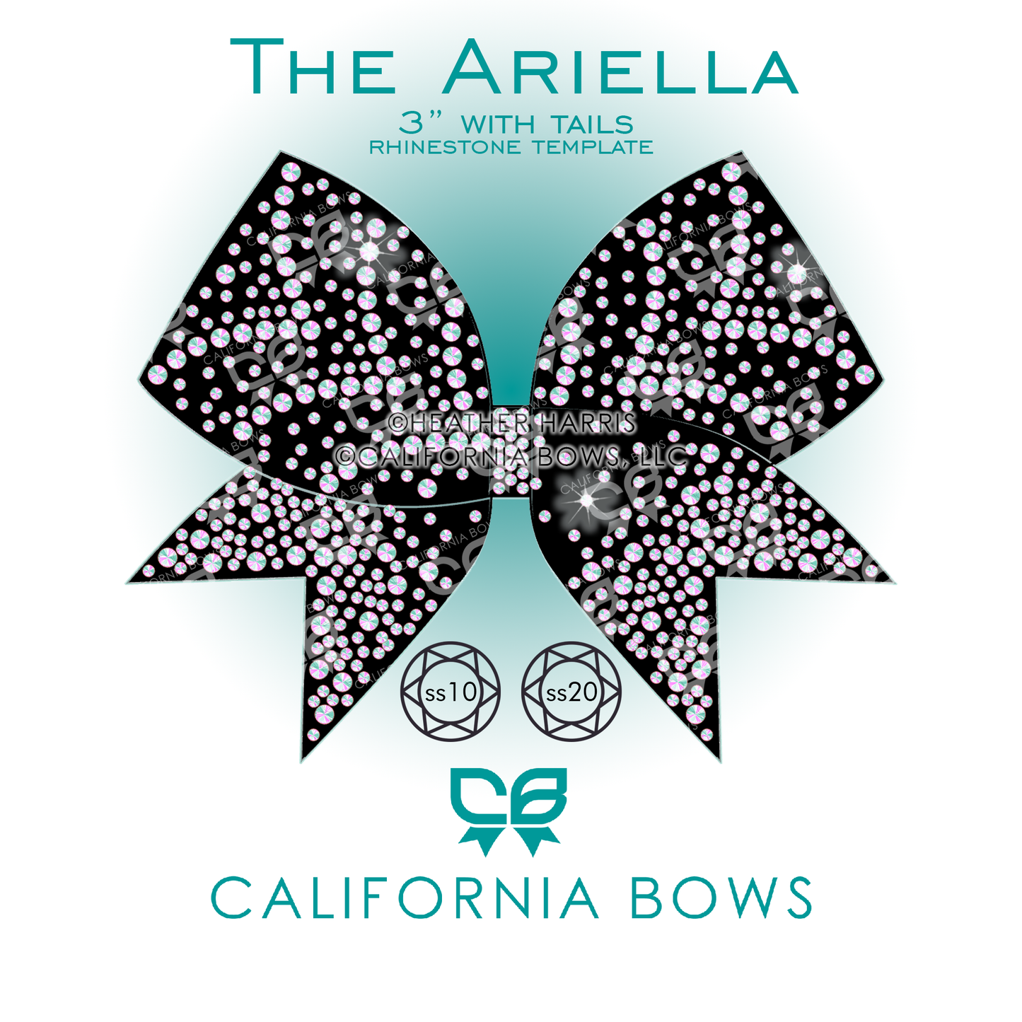 Ariella 3" Bow Rhinestone Template Download