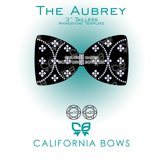 Aubrey 3" Tailless Bow Rhinestone Template Download