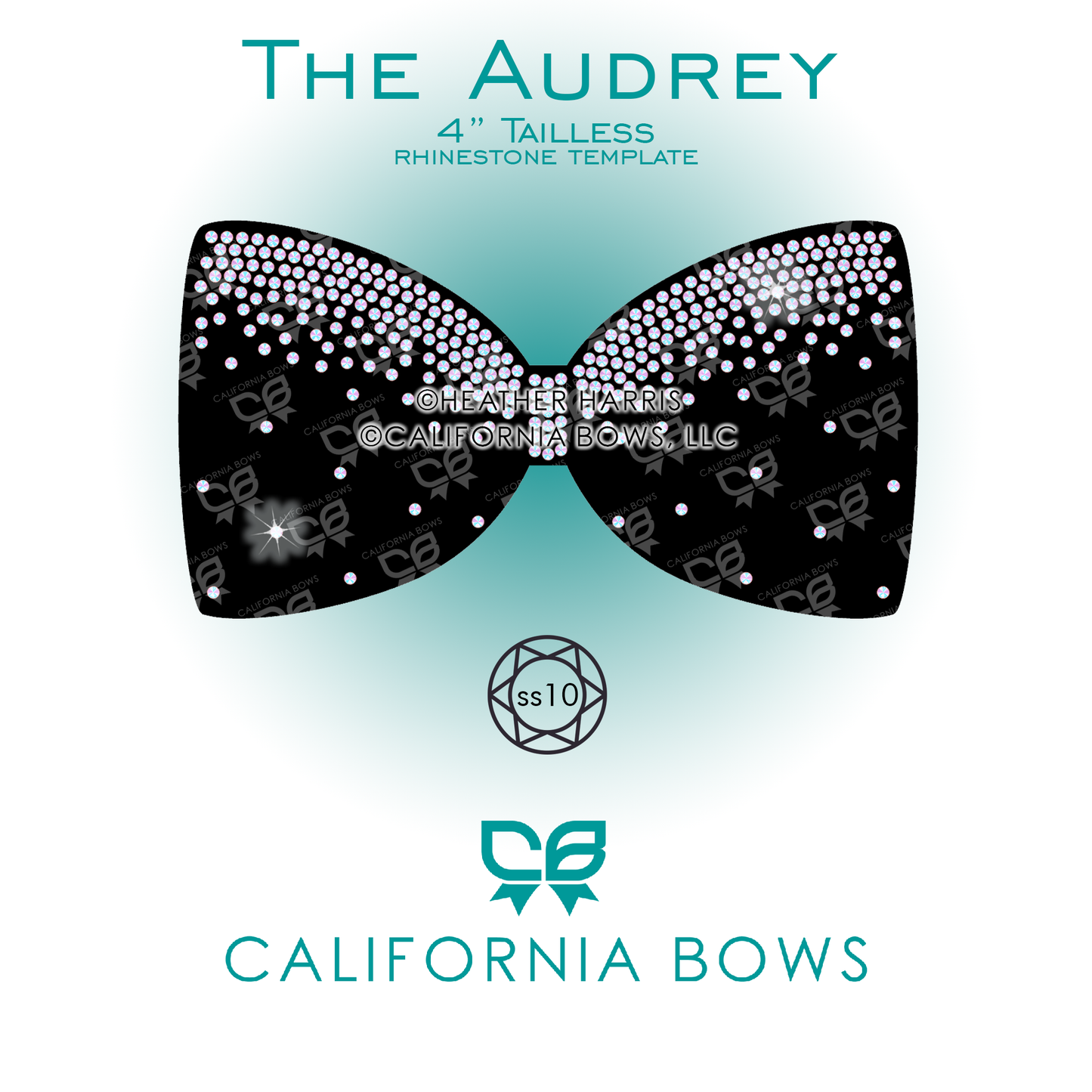 Audrey 4" Tailless Bow Rhinestone Template Download