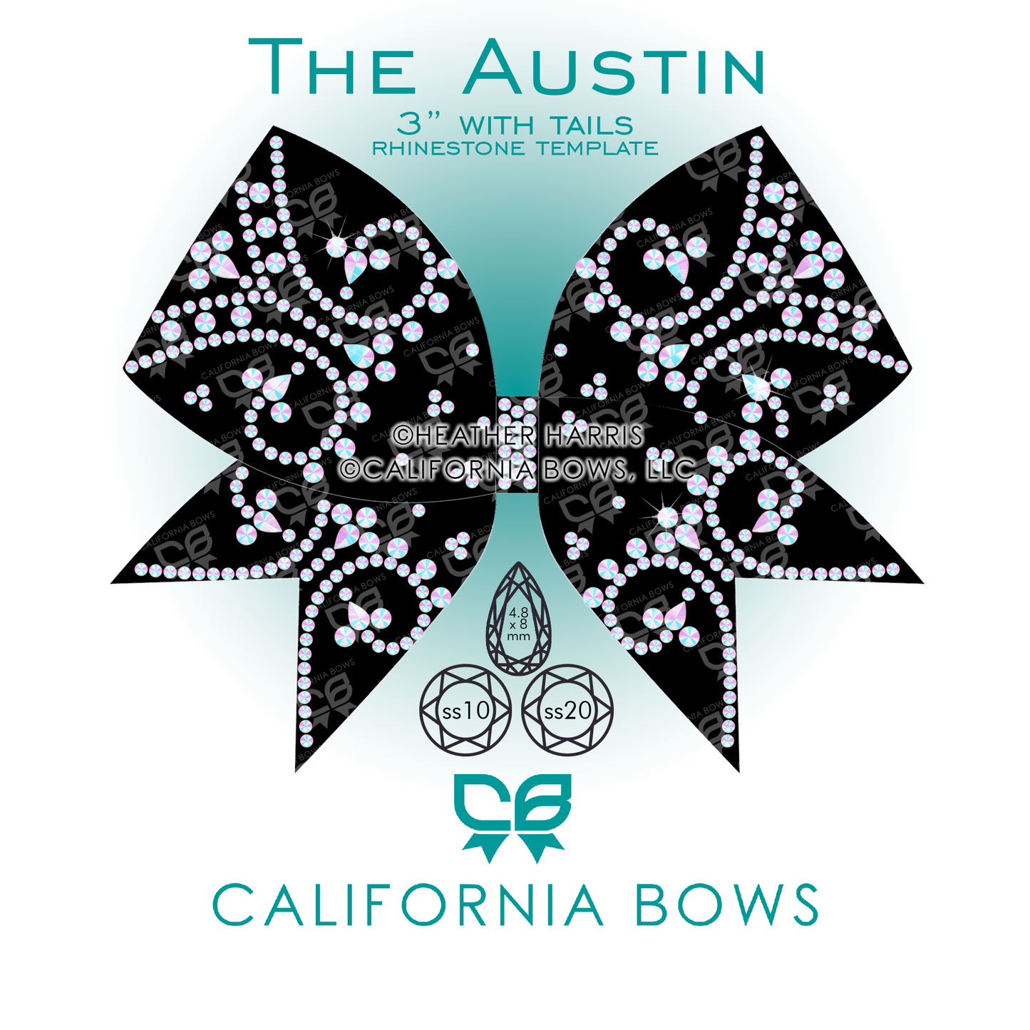 Austin 3" Bow Rhinestone Template Download