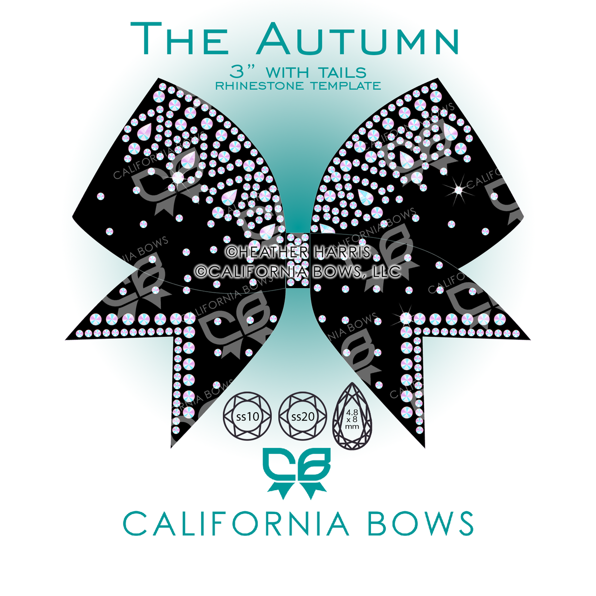 Autumn 3" Bow Rhinestone Template Download