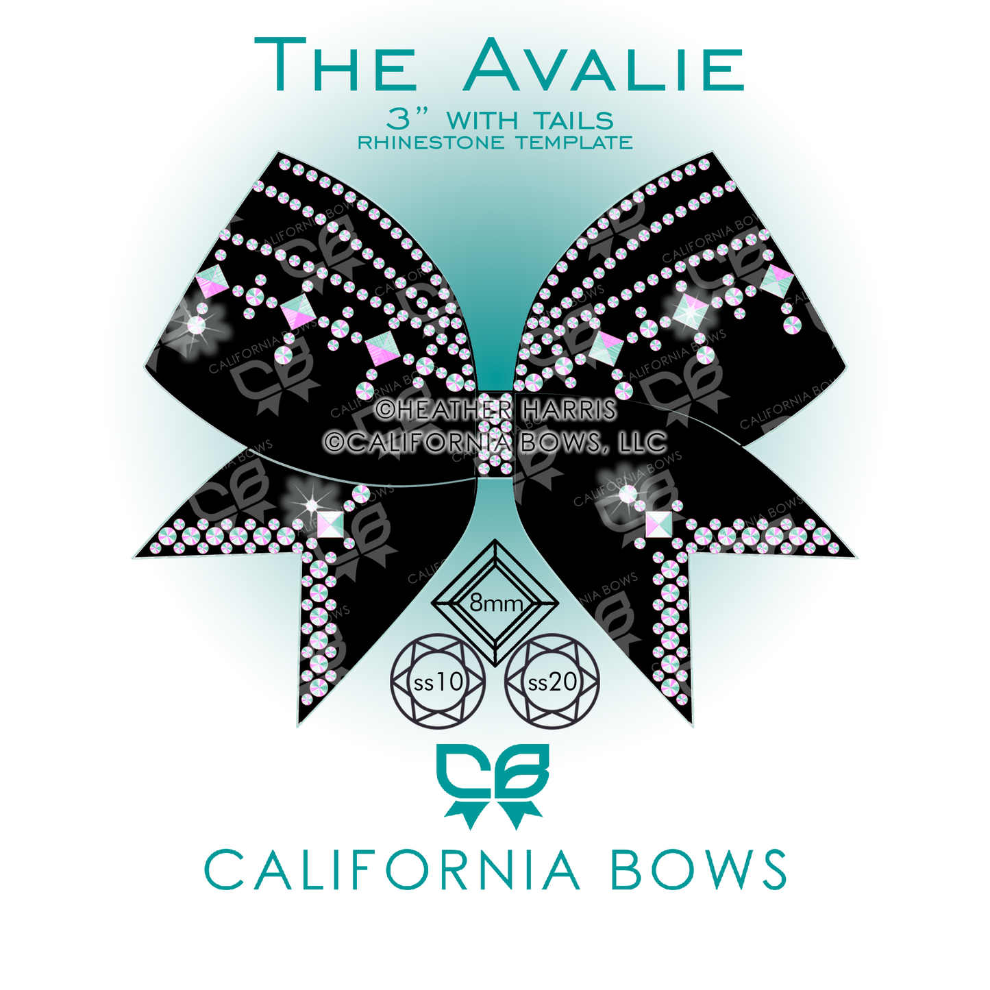Avalie 3" Bow Rhinestone Template Download