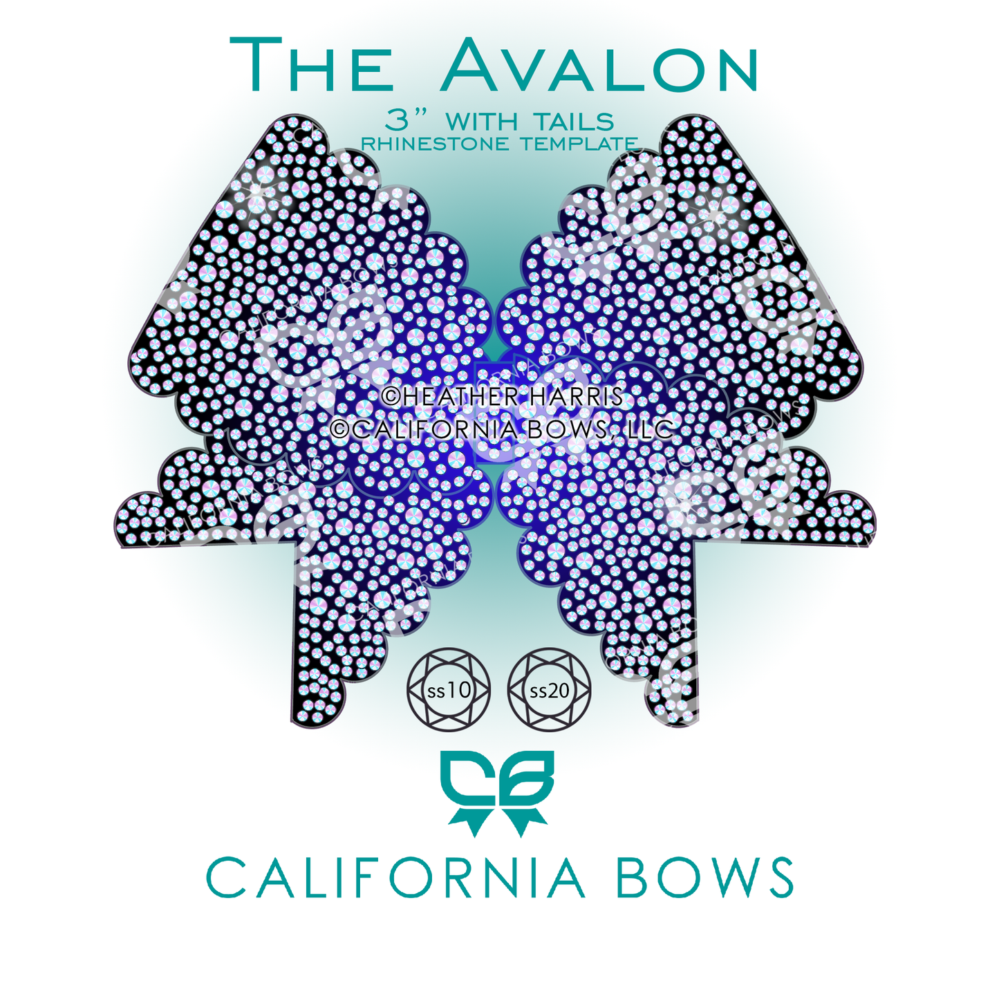 Avalon 3" Bow Rhinestone Template Download