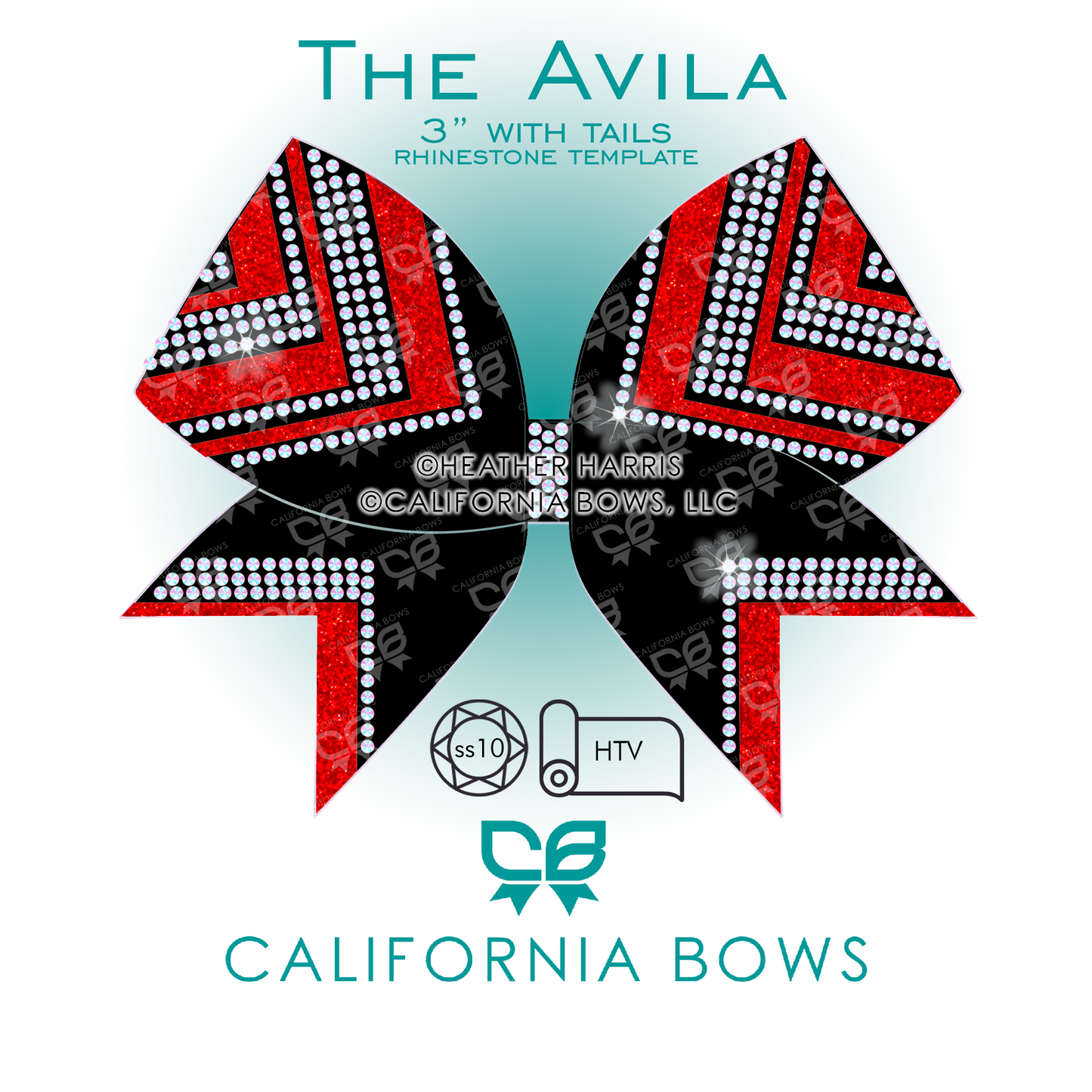 Avila 3" Bow Rhinestone Vinyl Template Download