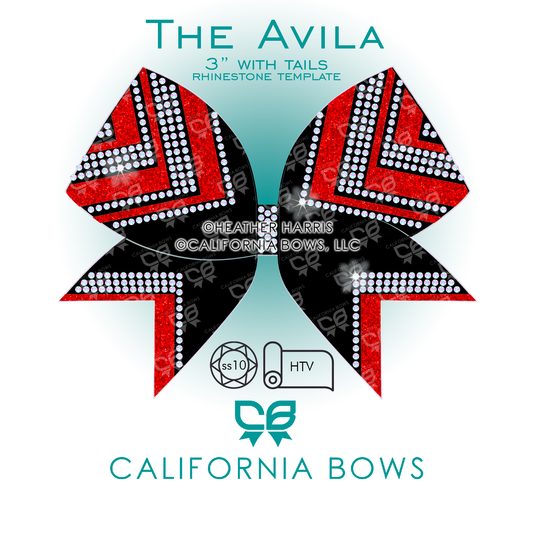 Avila 3" Bow Rhinestone Vinyl Template Download