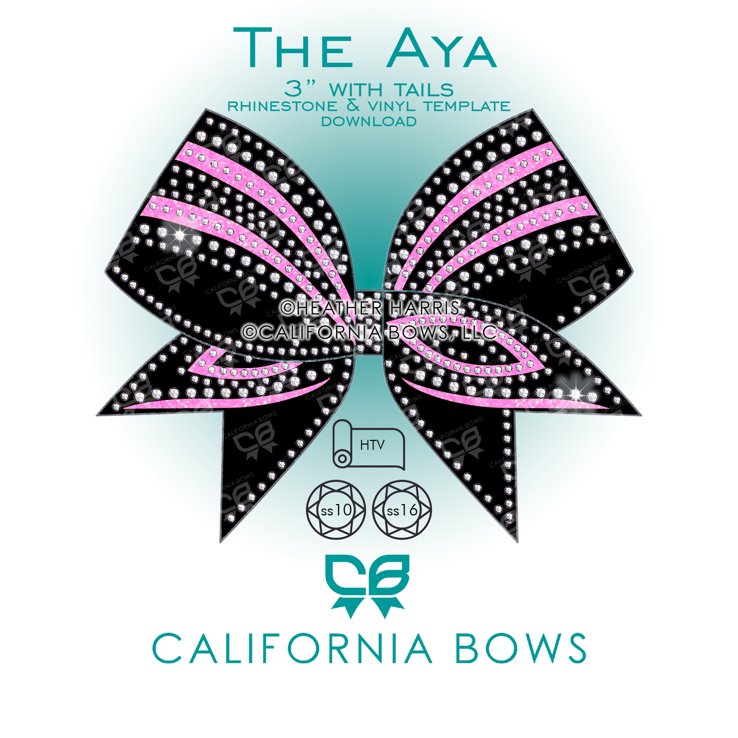 Aya 3" Bow Rhinestone Template Download