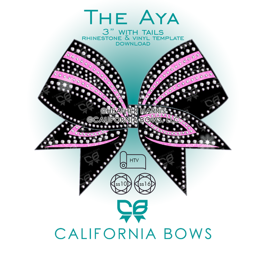 Aya 3" Bow Rhinestone Template Download