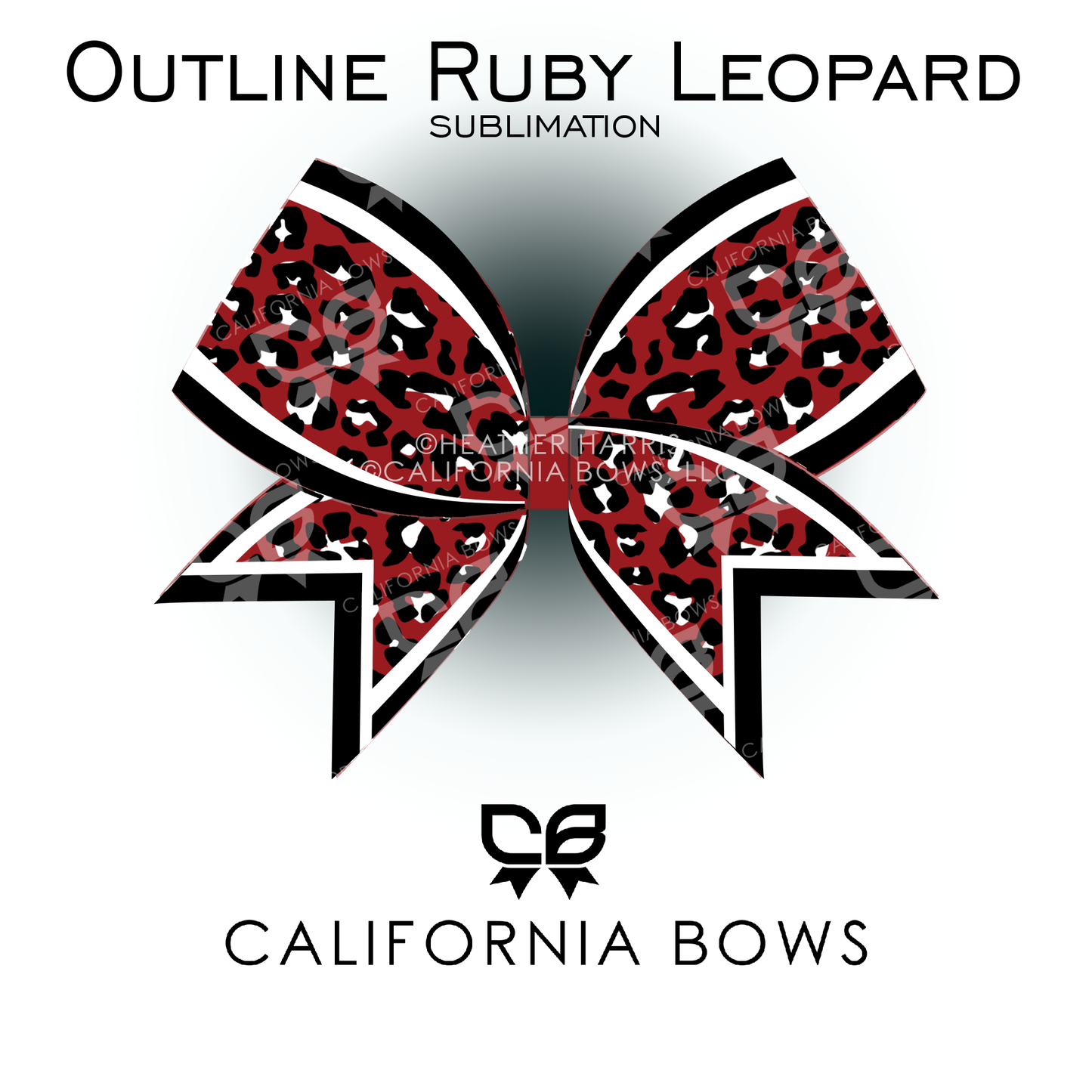 Ruby Leopard Cheetah Bow Sublimation Download PNG