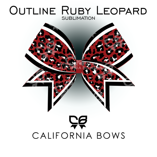 Ruby Leopard Cheetah Bow Sublimation Download PNG