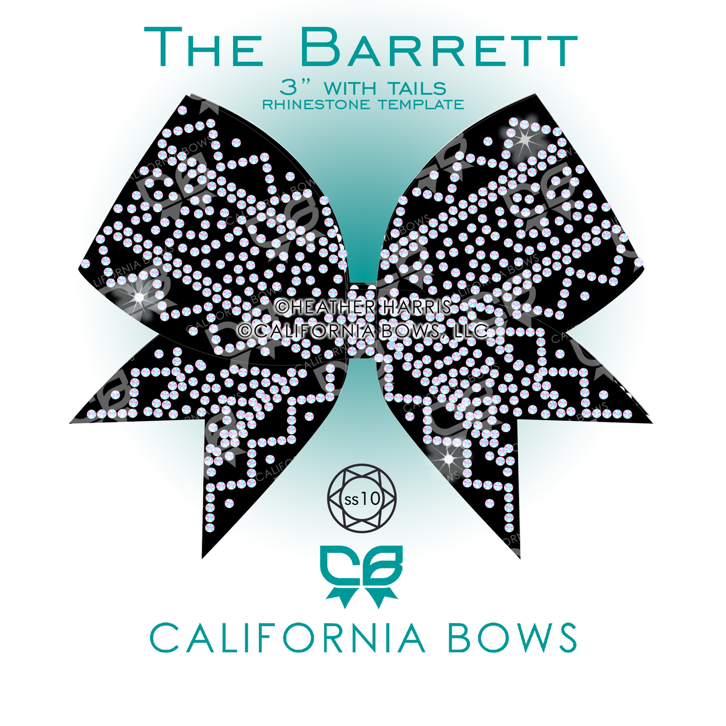 Barrett 3" Bow Rhinestone Template Download