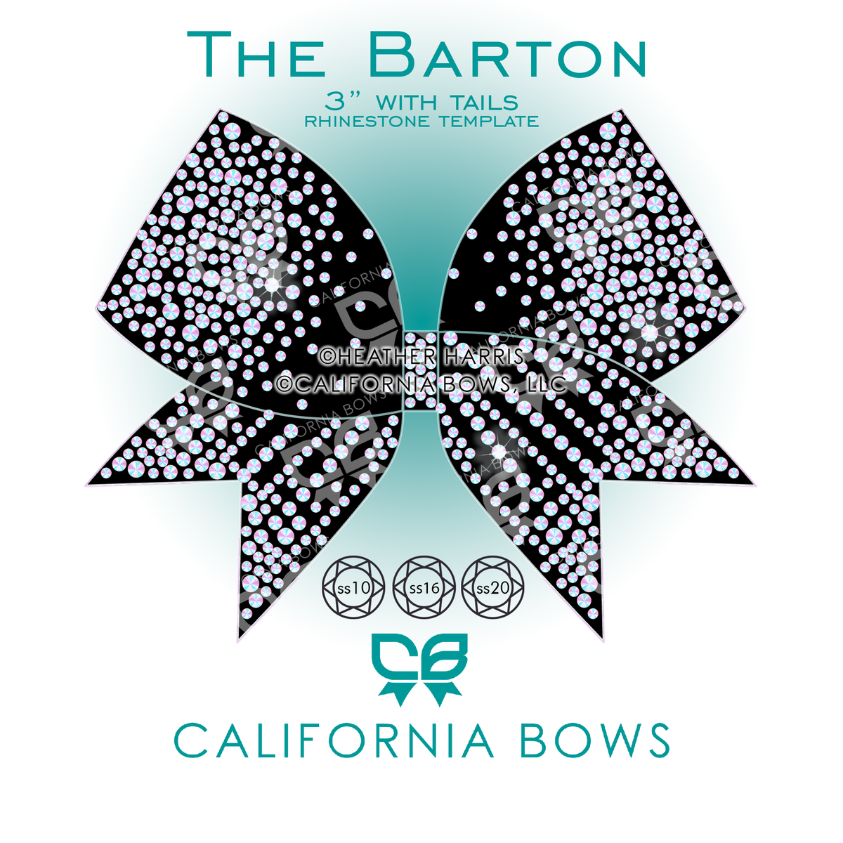 Barton 3" Bow Rhinestone Template Download