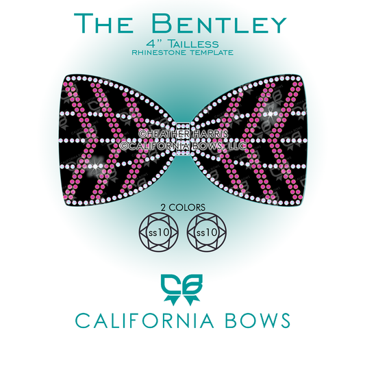 Bentley 4" Tailless Bow Rhinestone Template Download