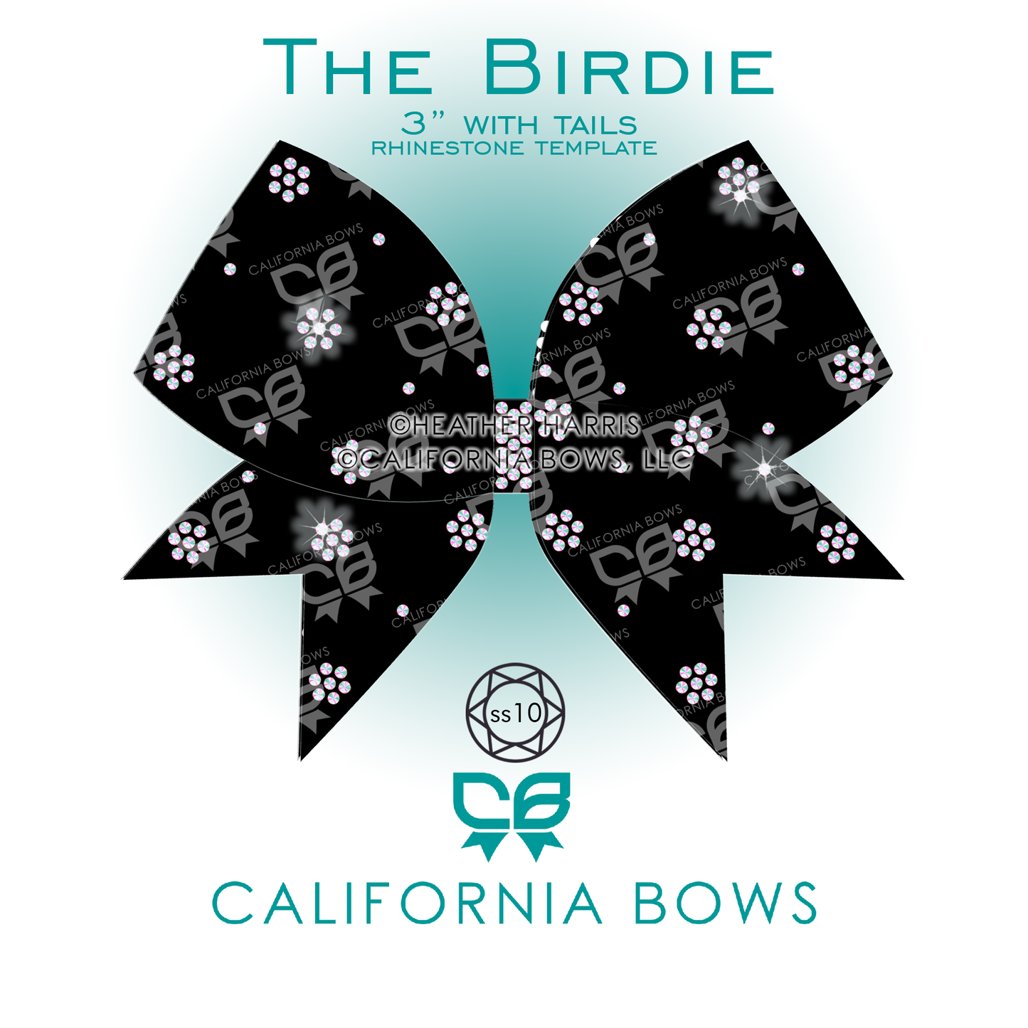 Birdie 3" Bow Rhinestone Template Download