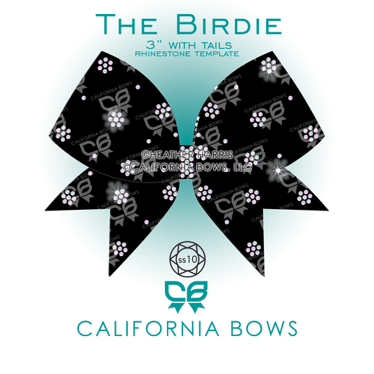 Birdie 3" Bow Rhinestone Template Download