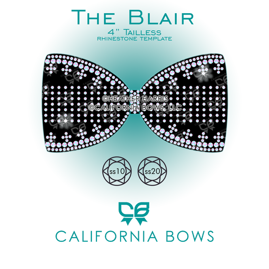 Blair 4" Tailless Bow Rhinestone Template Download