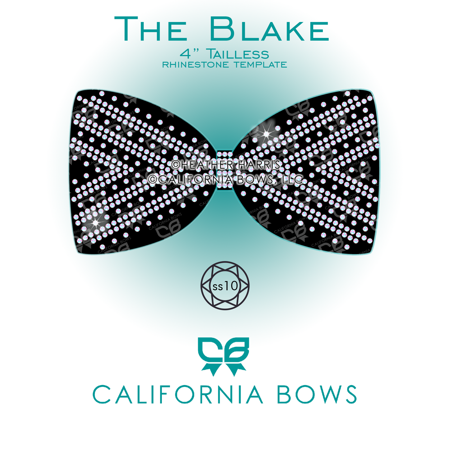 Blake 4" Taillesss Bow Rhinestone Template Download