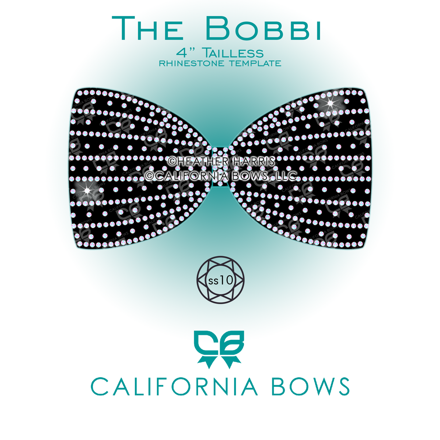 Bobbi 4" Tailless Bow Rhinestone Template Download